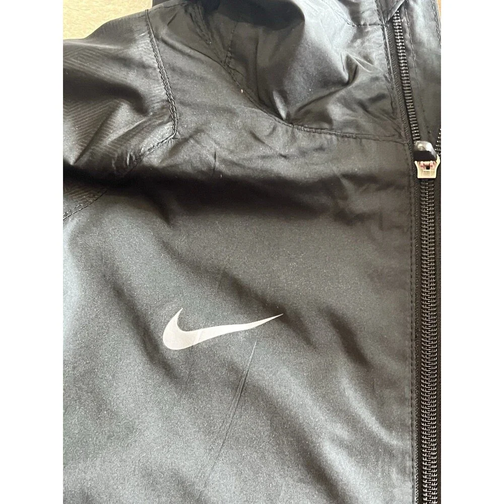 Nike Storm-FIT  Hooded Windbreaker/Rain Jacket Men’s S Black Full-Zip Reflective